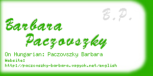 barbara paczovszky business card